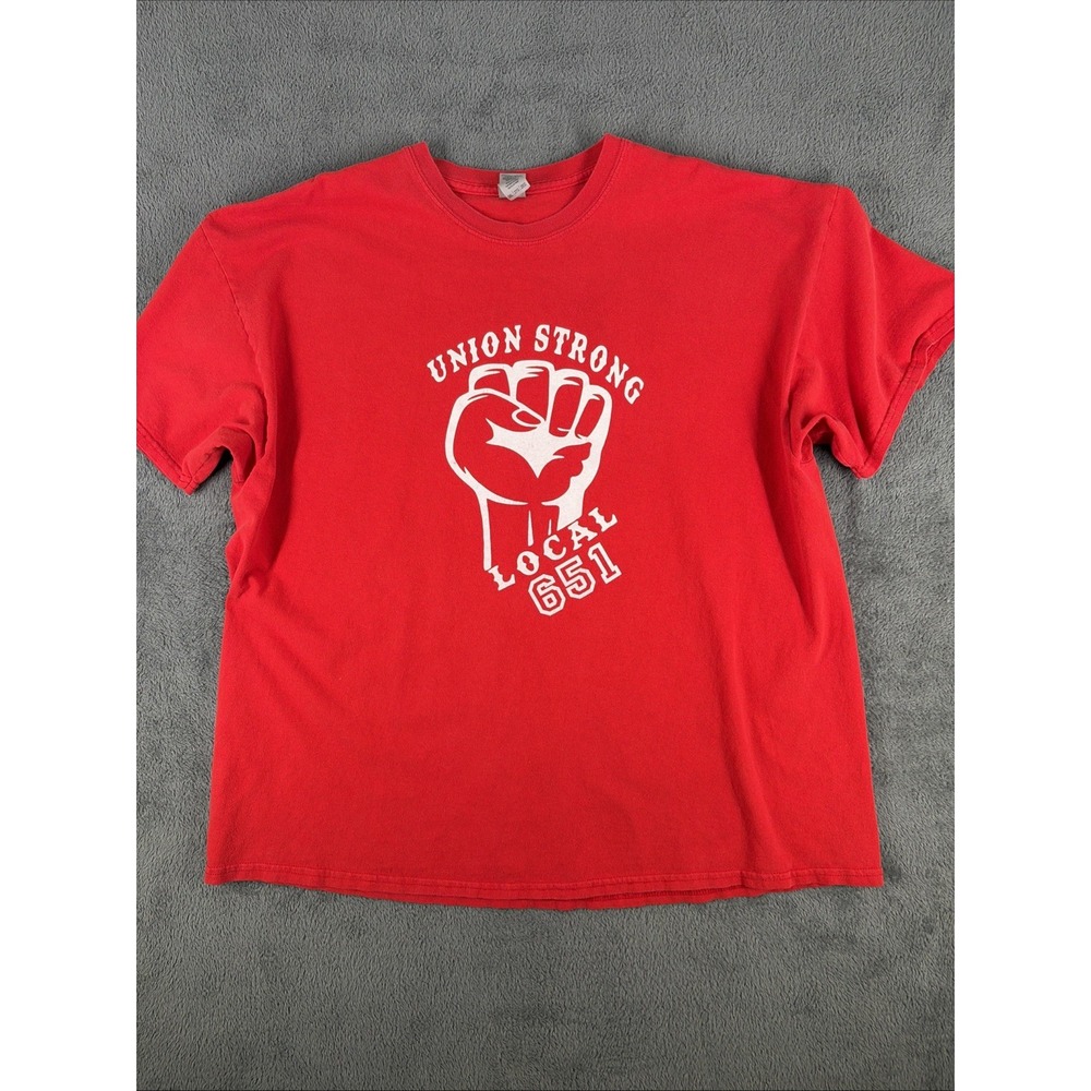 graphic T Flint local 651 UAW  Fist  RARE T-shirt 2XL grunge